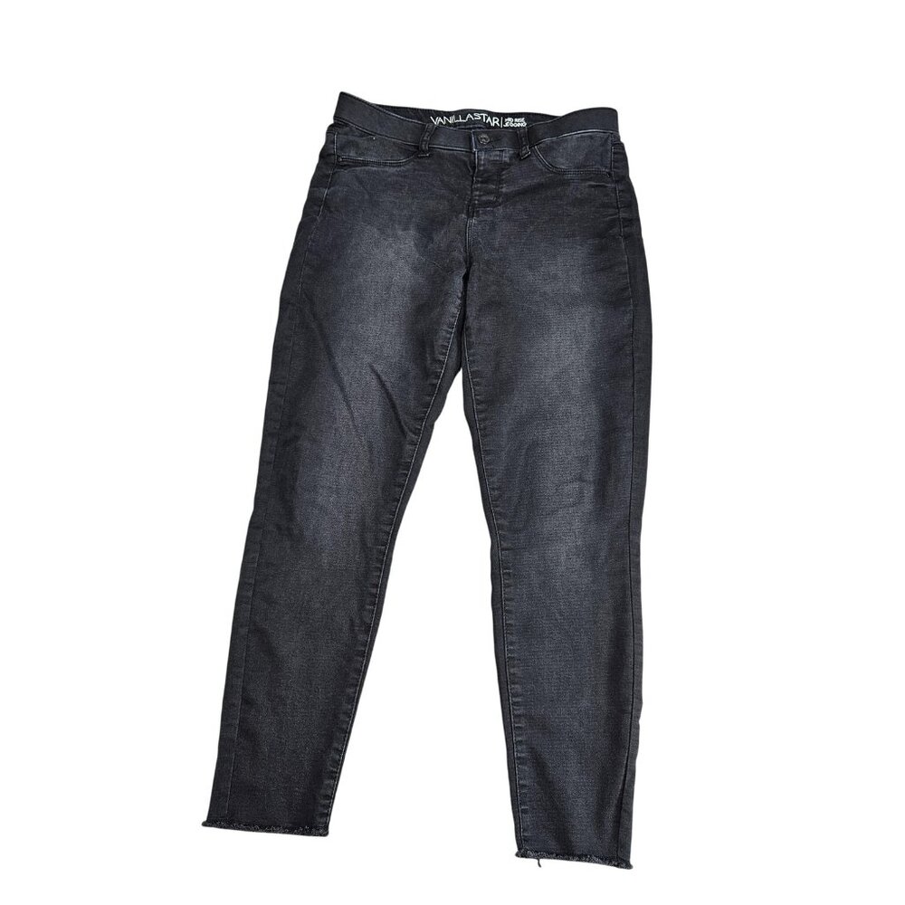 Vanilla Star Mid Rise Jegging Jeans Juniors 9 Gray Charcoal Wash Stretch Denim